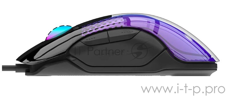 Игровая мышь HIPER GMUS-2000 ASASSIN чёрная (USB, 7 кнопок, 12000 dpi, SPCP6662, Huano white, RGB подсветка)