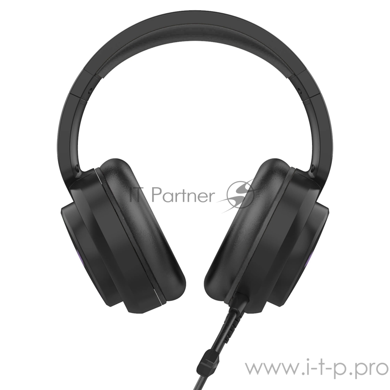 Игровая гарнитура чёрная HIPER Lunatic (7.1, 40 мм, USB, RGB подсветка)