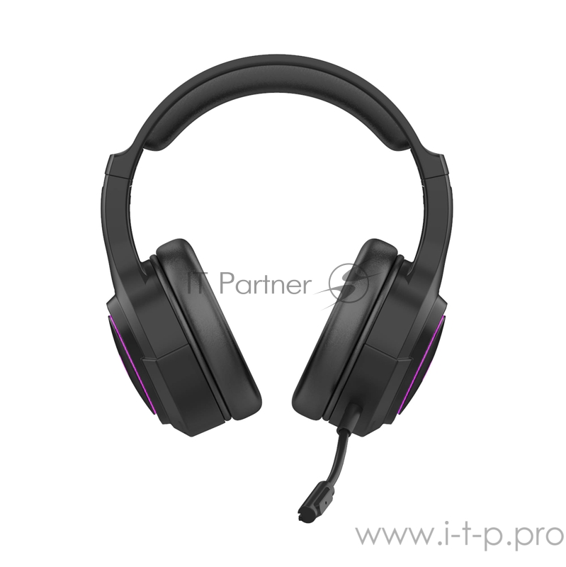 Игровая гарнитура чёрная HIPER HS-110PRO Rondo (7.1, 50 мм, USB, RGB подсветка)