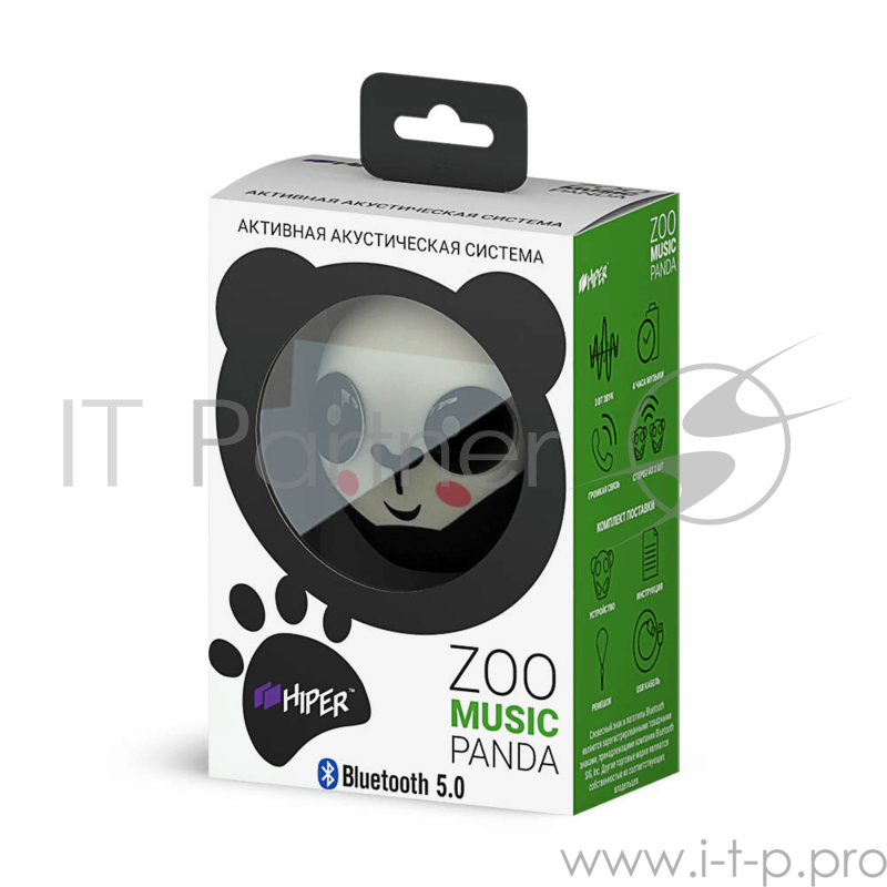 Акустическая система HIPER Портативная акустическая система Bluetooth Speaker HIPER ZOO Music Panda, Панда