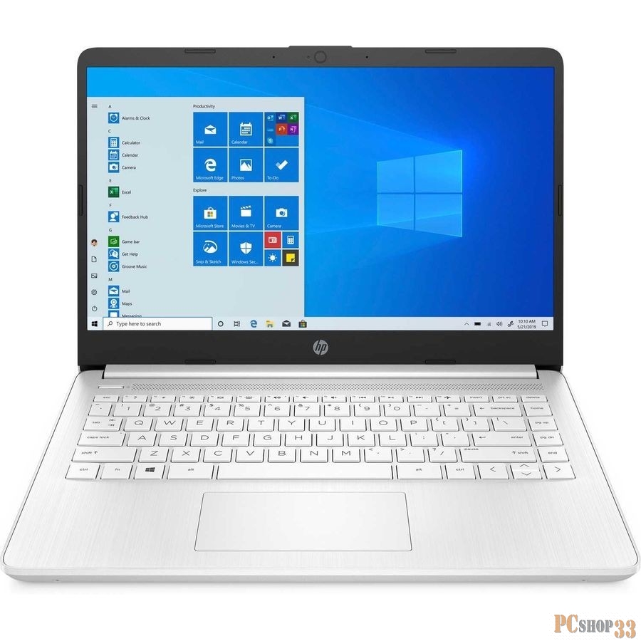 Ноутбук 14 IPS FHD HP 14s-dq2011ur white (Pen 7505/4Gb/256Gb SSD/noDVD/VGA int/DOS) (2X1P7EA)