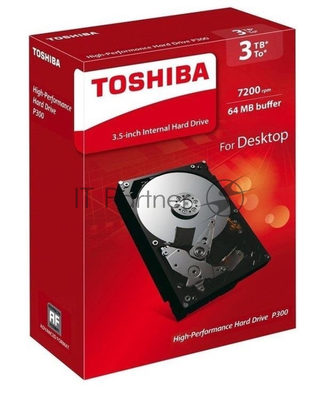 Жесткий диск 3TB Toshiba P300 (HDWD130EZSTA) {SATA 6.0Gb/s, 7200 rpm, 64Mb buffer, 3.5