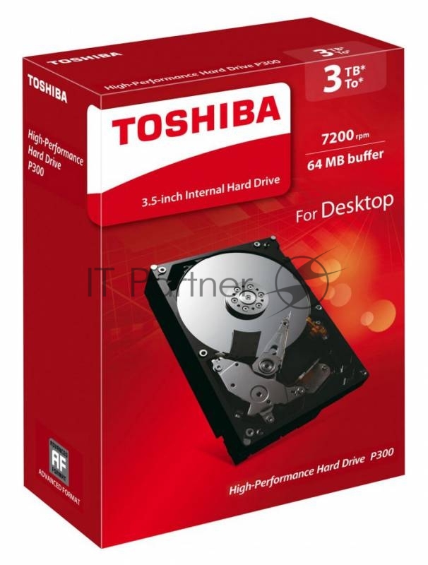 Жесткий диск 3TB Toshiba P300 (HDWD130EZSTA) {SATA 6.0Gb/s, 7200 rpm, 64Mb buffer, 3.5