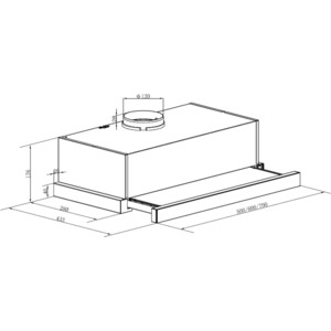 Вытяжка встраиваемая Maunfeld VS Light 60 бежевый управление: кулисные переключатели (1 мотор)