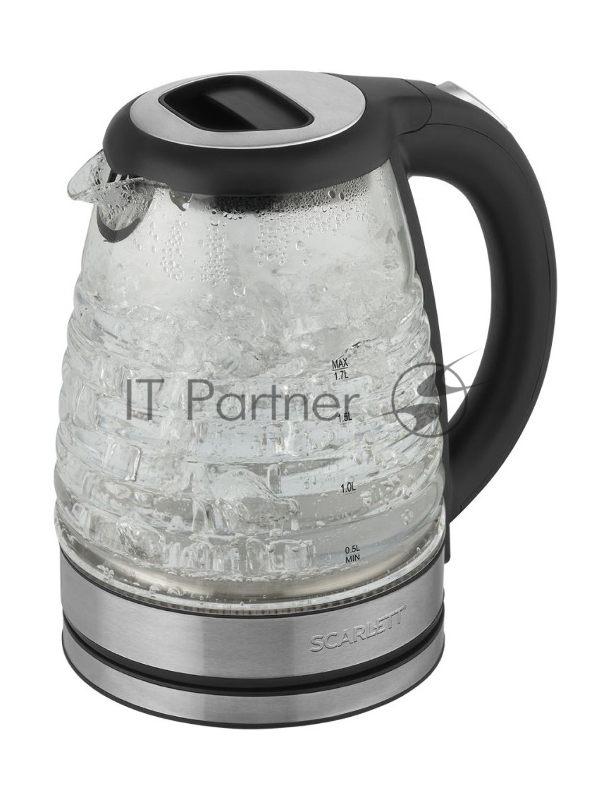 Чайник электрический Scarlett SC-EK27G73 1.7л. 2000Вт черный (корпус: стекло)