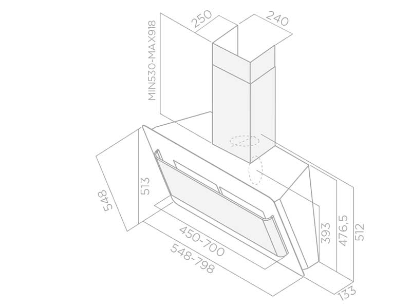 Вытяжка каминная Elica Belt LUX BL/A/80 черный управление: сенсорное (1 мотор)