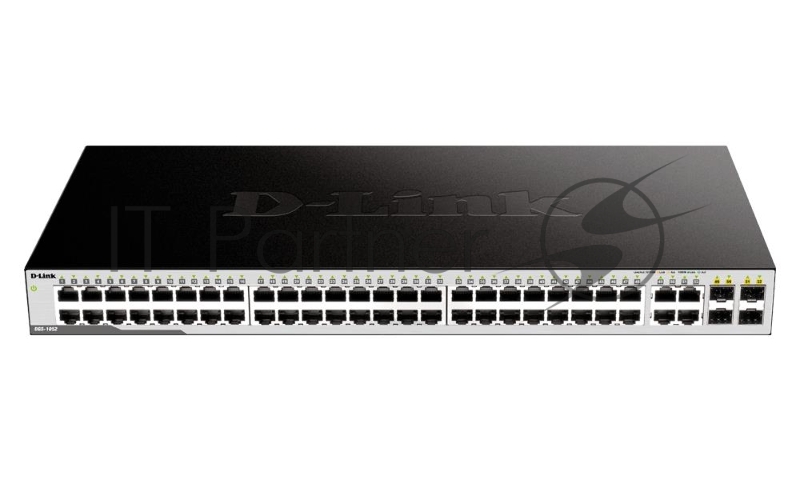 D-Link DGS-1052/A2A, L2 Unmanaged Switch with 48 10/100/1000Base-T and 4 100/1000Base-T/SFP combo-ports. 16K Mac address, 802.3x Flow Control, Auto M