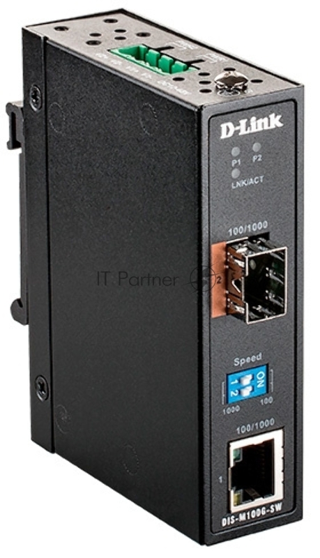 D-Link DIS-M100G-SW/A1A Промышленный медиаконвертер с 1 портом 100/1000Base-T и 1 портом 100/1000Base-X SFP