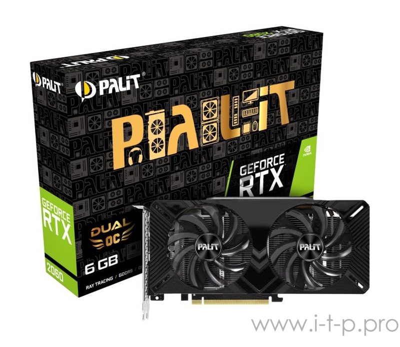 Видеокарта PCIE16 RTX2060 6GB GDDR6 W/O LED RTX2060DUAL OC6G PALIT