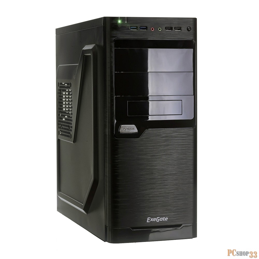 Корпуса Exegate EX272731RUS Корпус MiditowerXP-330U Black, ATX, без БП, 2*USB+2*USB3.0, Audio