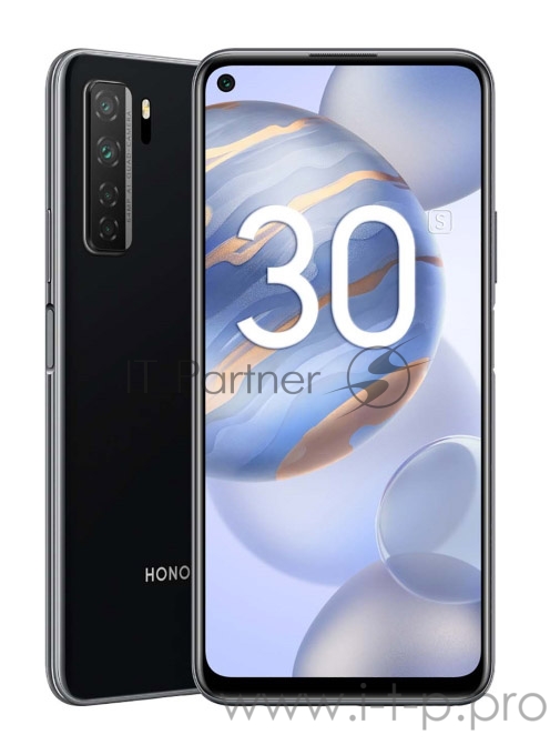 Смартфон Honor 30S 128Gb 6Gb черный моноблок 3G 4G 6.5 1080x2400 Android 10 HMS 24Mpix WiFi NFC GPS GSM900/1800 GSM1900 MP3