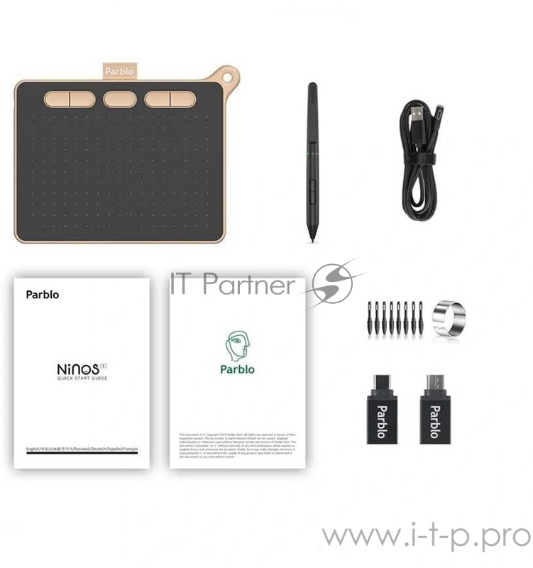 Графический планшет Parblo Ninos S USB Type-C черный/розовый