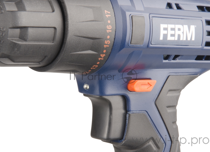 Шуруповерт FERM Li-Ion 12V CDM1119 напряжение 12В/емкость аккумулятора - 1,5Ач/макс.крут.момент (жест./мягк.) заворачивание - 20/10/число оборотов х/х - 350-1300 об/мин/диаметр отверстияВ стали/древесине - 6/20 мм