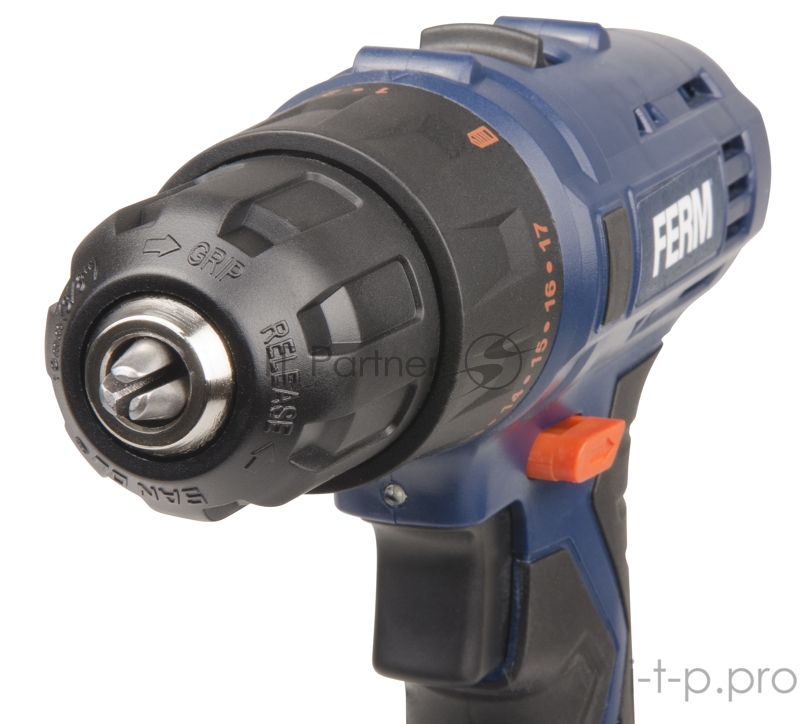 Шуруповерт FERM Li-Ion 12V CDM1119 напряжение 12В/емкость аккумулятора - 1,5Ач/макс.крут.момент (жест./мягк.) заворачивание - 20/10/число оборотов х/х - 350-1300 об/мин/диаметр отверстияВ стали/древесине - 6/20 мм