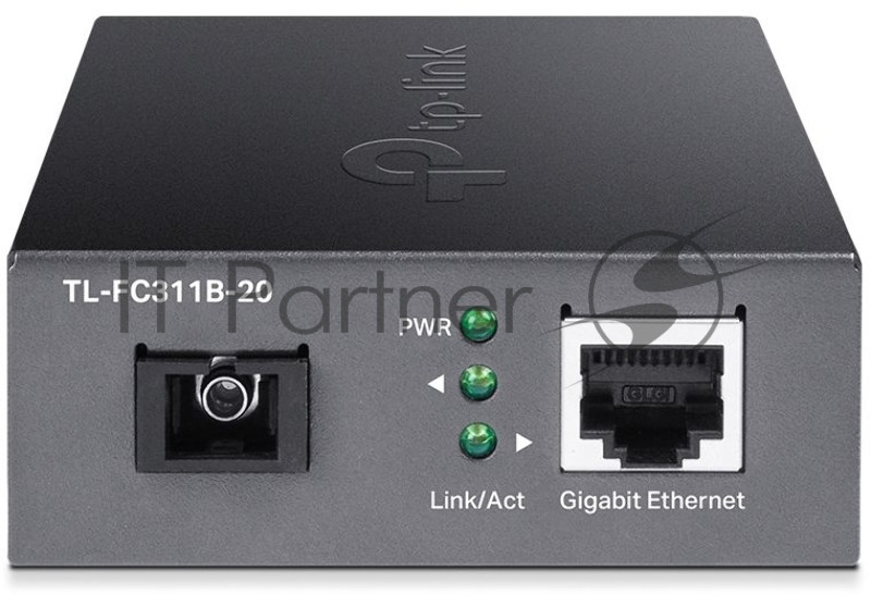 Медиаконвертер Gigabit WDM media converter, 9/125μm Single-mode Fiber, 1 SC Fiber port, 1 100/1000Mbps RJ-45 port, wave length 1310nm/1550nm
