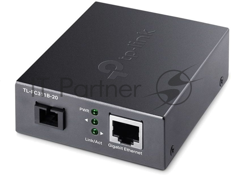 Медиаконвертер Gigabit WDM media converter, 9/125μm Single-mode Fiber, 1 SC Fiber port, 1 100/1000Mbps RJ-45 port, wave length 1310nm/1550nm