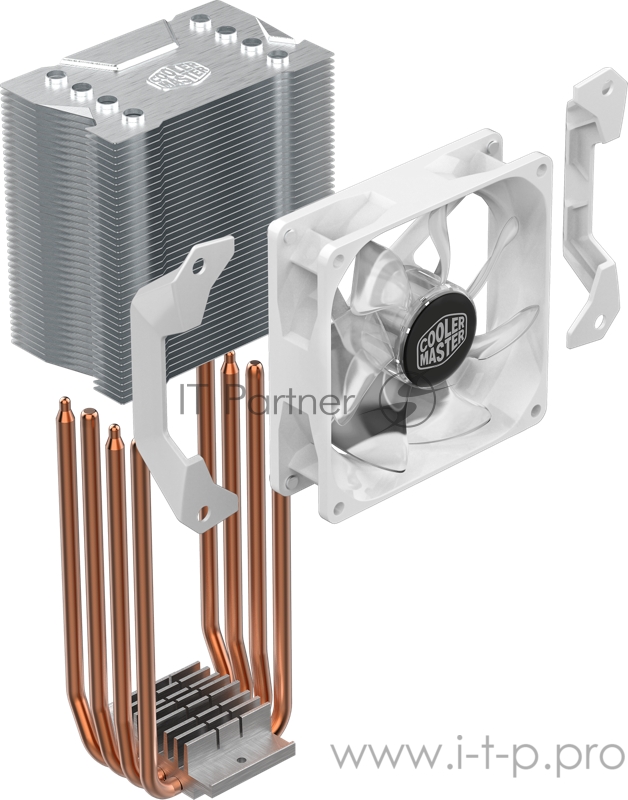 Кулер Cooler Master Hyper H410R White Edition, 600-2000 RPM, 100W, 4-pin, Full Socket Support