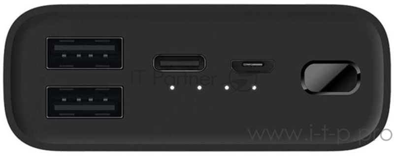 Мобильный аккумулятор Xiaomi Mi Power Bank 3 Ultra Compact Li-Pol 10000mAh 3A+2.5A черный 2xUSB материал пластик