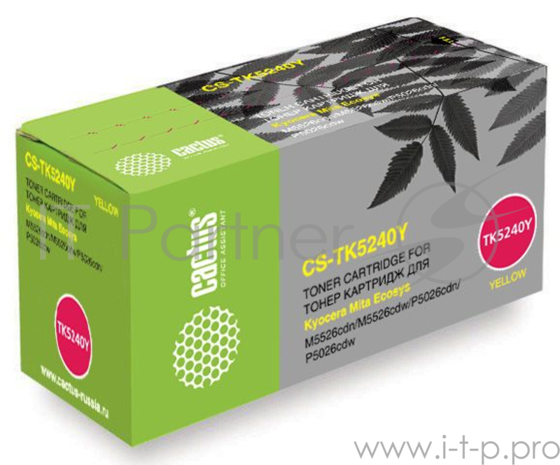 Картридж лазерный Cactus CS-TK5240Y желтый (3000стр.) для Kyocera Ecosys M5526cdn/M5526cdw/P5026cdn/P50