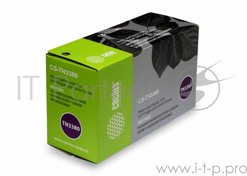 Расходные материалы CACTUS TN-3380 Тонер-картридж Cactus CS-TN3380 для принтеров Brother HL5440D/5450DN/5470DW/6180DW черный 8000 стр