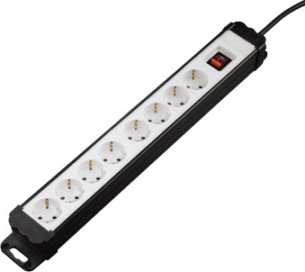 Сетевой удлинитель Hama H-47823 2м (8 розеток) черный/белый