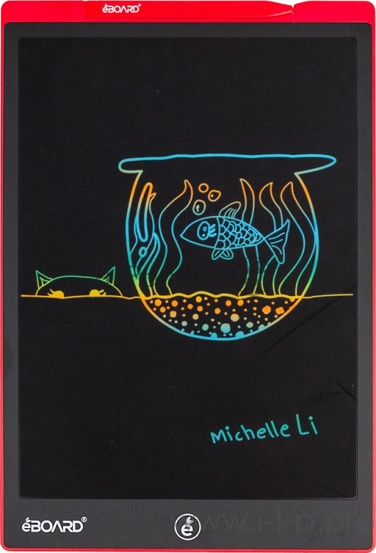 Графический планшет Xiaomi Wicue 12 красный с цветным пером (пишет разными цветами)