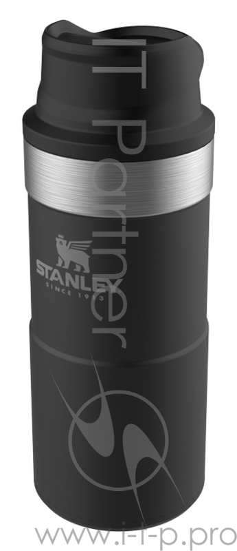 Черная термокружка STANLEY Classic Trigger Action 0,35L One hand 2.0 10-09848-007/10-06440-015