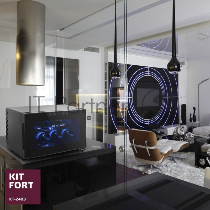 Винный шкаф Kitfort КТ-2403 черный (однокамерный)