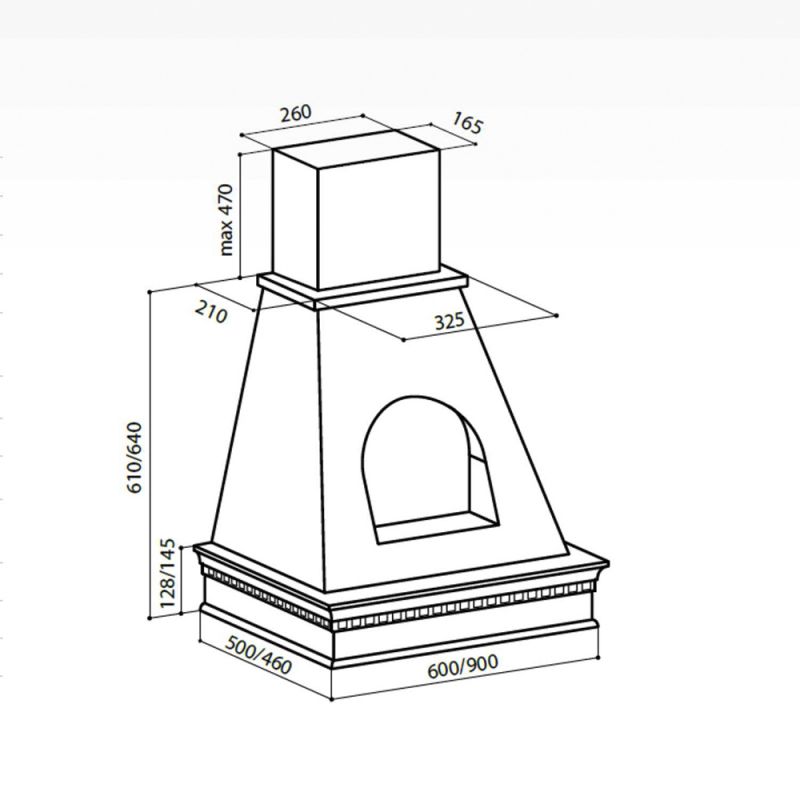 Вытяжка каминная Lex ANCONA 900 cлоновая кость/бук неокрашенный управление: ползунковое (1 мотор)