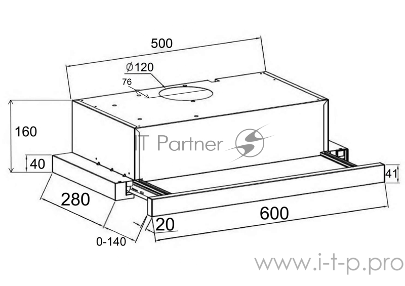 Вытяжка LEX HUBBLE G 2M 600 IVORY LIGHT