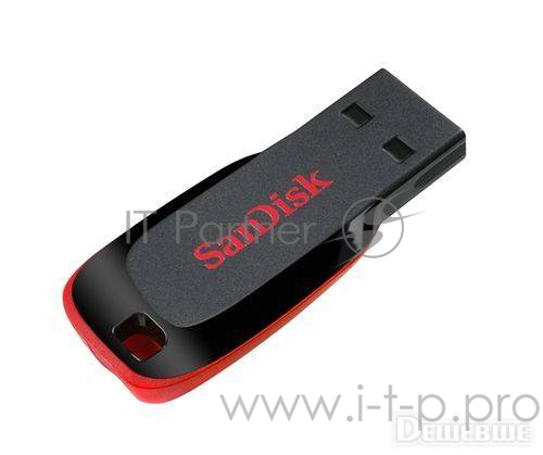 Накопитель USB flash 32ГБ SanDisk Cruzer Blade, черно-красный (USB2.0)