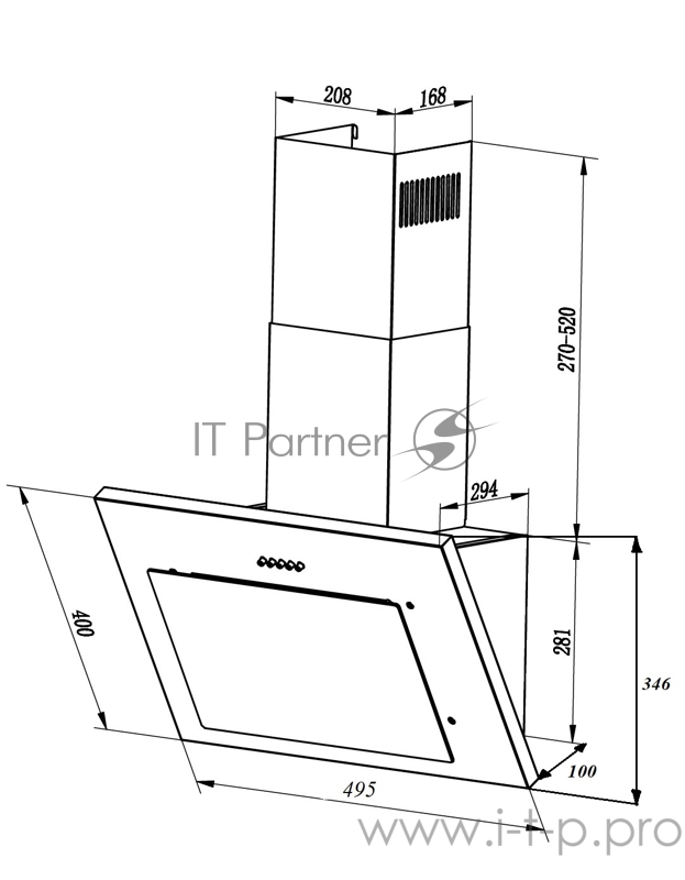 Вытяжка LEX MIKA 500 IVORY LIGHT (белый антик)
