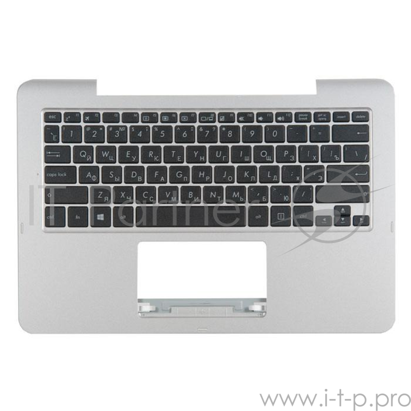клавиатура для ноутбука Asus T300FA-1A с топкейсом, серебристая панель, черные кнопки