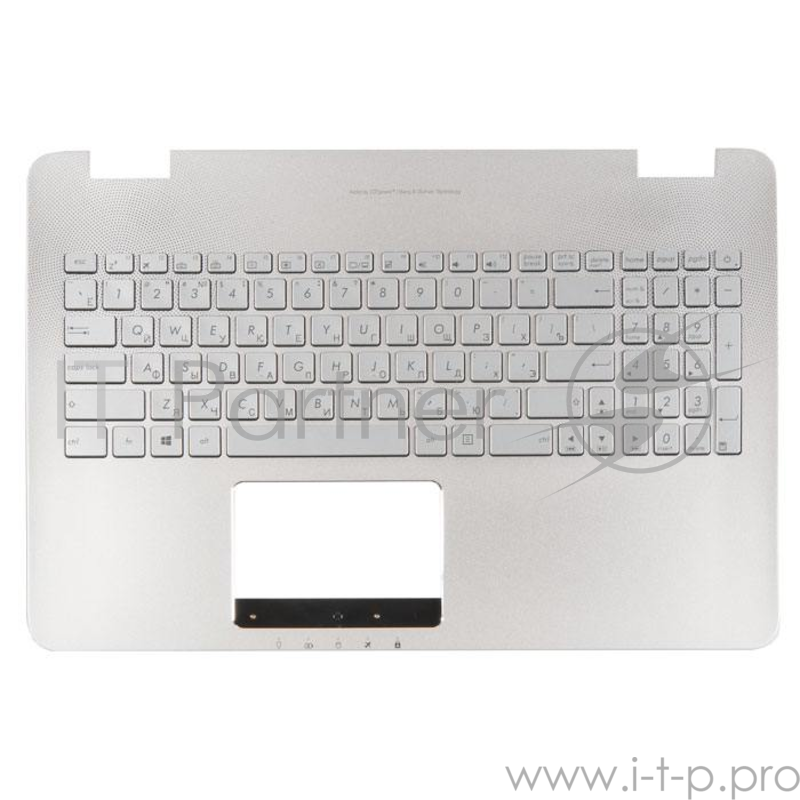 клавиатура для ноутбука Asus N551VW-1A с топкейсом, серебристая, с подсветкой