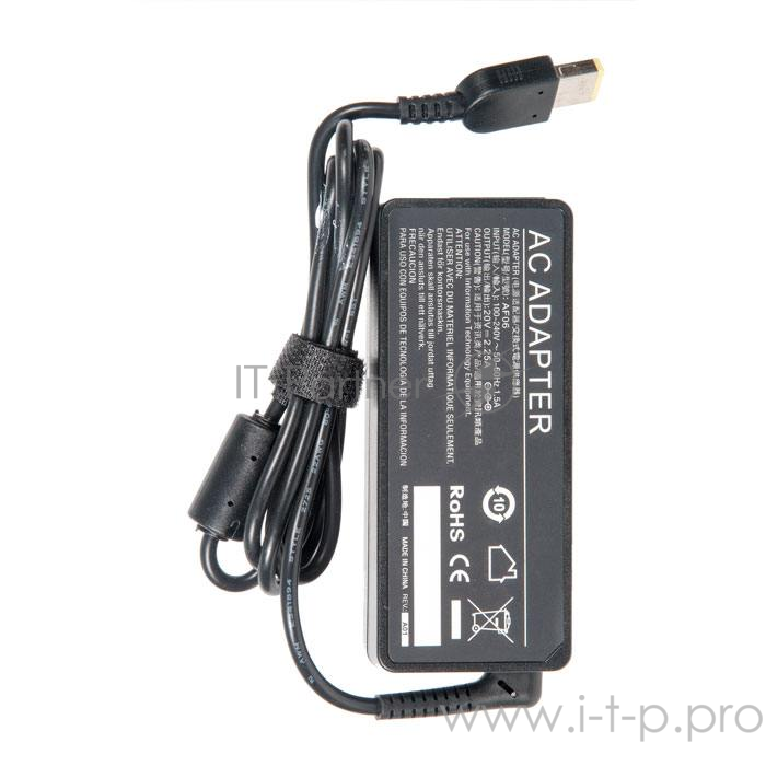 Блок питания для Lenovo 20V 2.25A 45W, прямоугольный, OEM