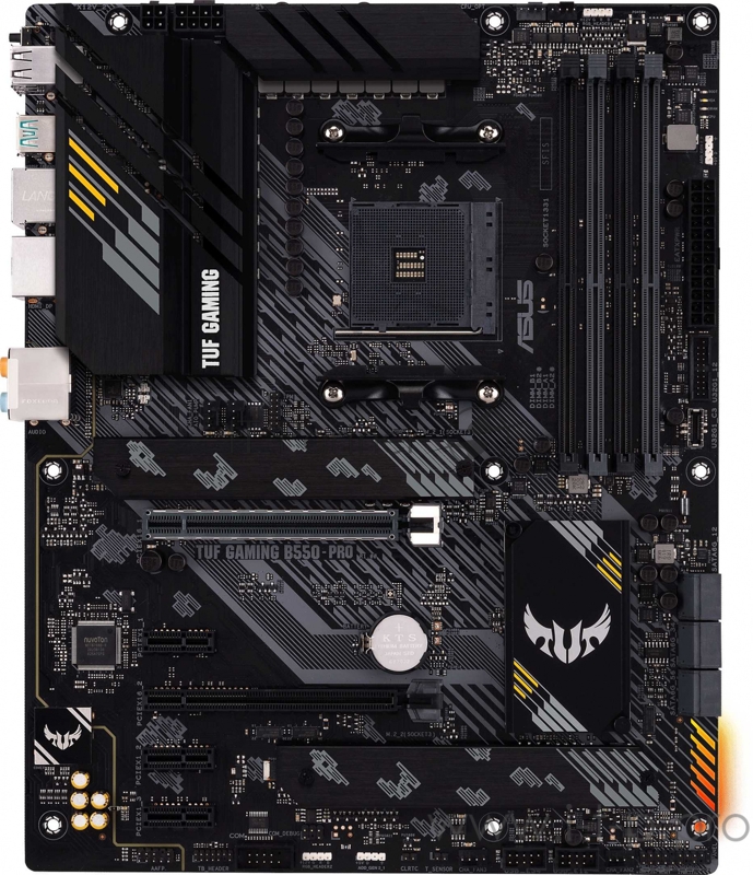 Материнская плата ASUS TUF GAMING B550-PRO, Socket AM4, B550, 4*DDR4, HDMI+DP, CrossFireX, SATA3 + RAID, Audio, 2,5Gb LAN, USB 3.2*8, USB 2.0*6, COM*1 header (w/o cable) ATX 90MB17R0-M0EAY0