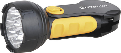 Ultraflash Фонари Ultraflash LED3816 (фонарь аккум 220В, черный/желтый, 9 LED, SLA, пласт, склад. вилка коробка)