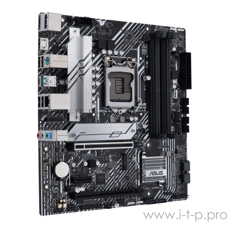 Материнская плата ASUS PRIME B560M-A, LGA1200, B560, 4*DDR4, DP+ 2* HDMI, SATA3 + RAID, Audio, Gb LAN, USB 3.2*6, USB 2.0*6, COM*1 header, LPT*1 header (w/o cable), mATX 90MB17A0-M0EAY0