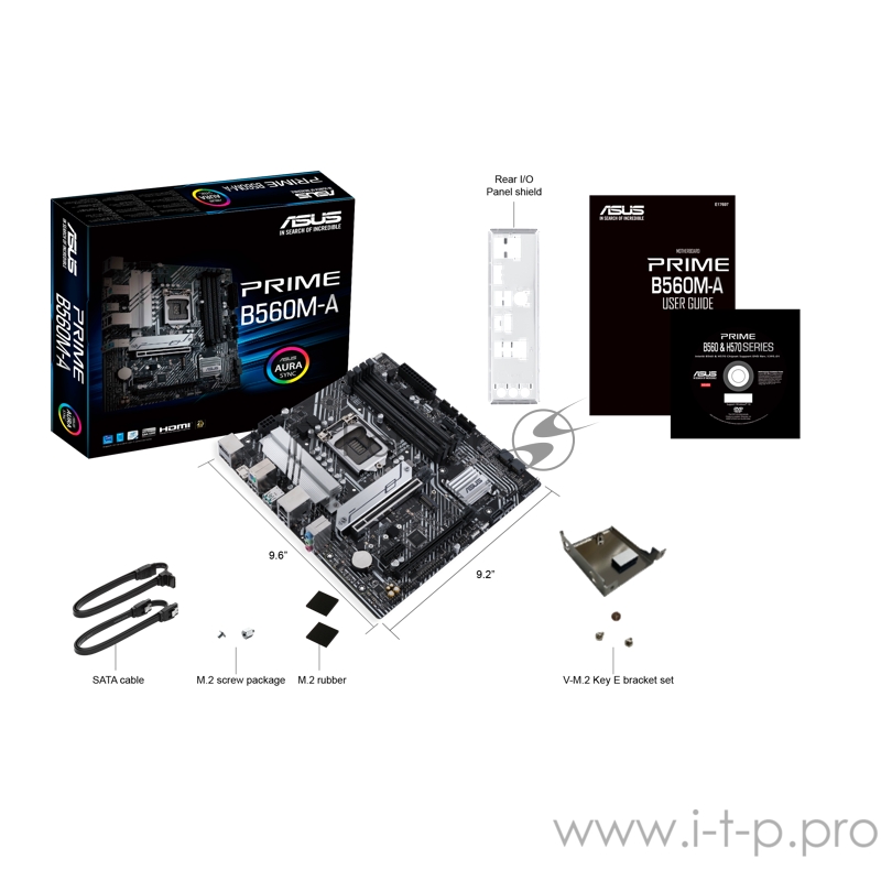 Материнская плата ASUS PRIME B560M-A, LGA1200, B560, 4*DDR4, DP+ 2* HDMI, SATA3 + RAID, Audio, Gb LAN, USB 3.2*6, USB 2.0*6, COM*1 header, LPT*1 header (w/o cable), mATX 90MB17A0-M0EAY0