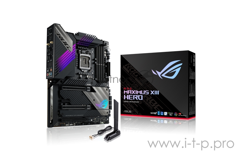 Материнская плата ASUS ROG MAXIMUS XIII HERO, LGA1200, Z590, 4*DDR4 , HDMI+DP, SLI+CrossFireX, SATA3 + RAID, Audio, Gb LAN, USB 3.1*7, USB 2.0*6, ATX 90MB15X0-M0EAY0