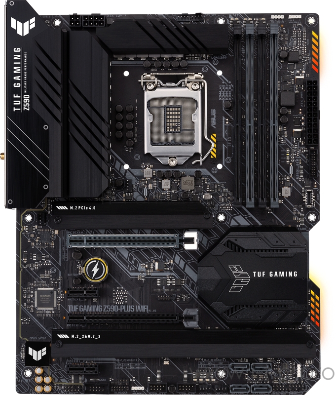 Материнская плата ASUS TUF GAMING Z590-PLUS WIFI, LGA1200, Z590, 4*DDR4, DP+HDMI, CrossFireX, SATA3 + RAID, Audio, Gb LAN, USB 3.2*8, USB 2.0*2, COM*1 header (w/o cable), ATX 90MB16C0-M0EAY0