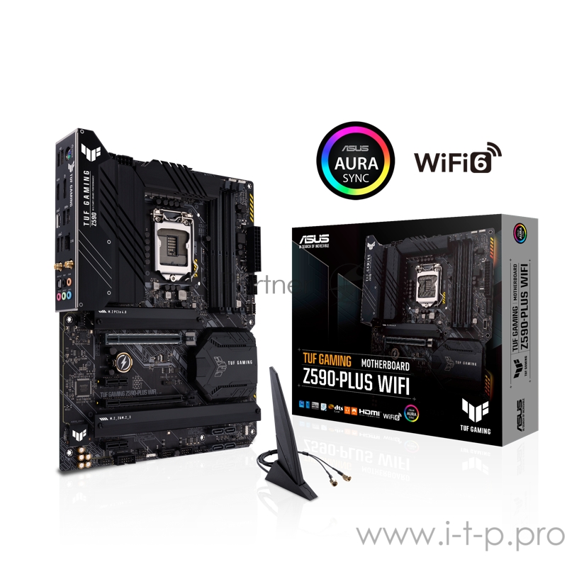 Материнская плата ASUS TUF GAMING Z590-PLUS WIFI, LGA1200, Z590, 4*DDR4, DP+HDMI, CrossFireX, SATA3 + RAID, Audio, Gb LAN, USB 3.2*8, USB 2.0*2, COM*1 header (w/o cable), ATX 90MB16C0-M0EAY0