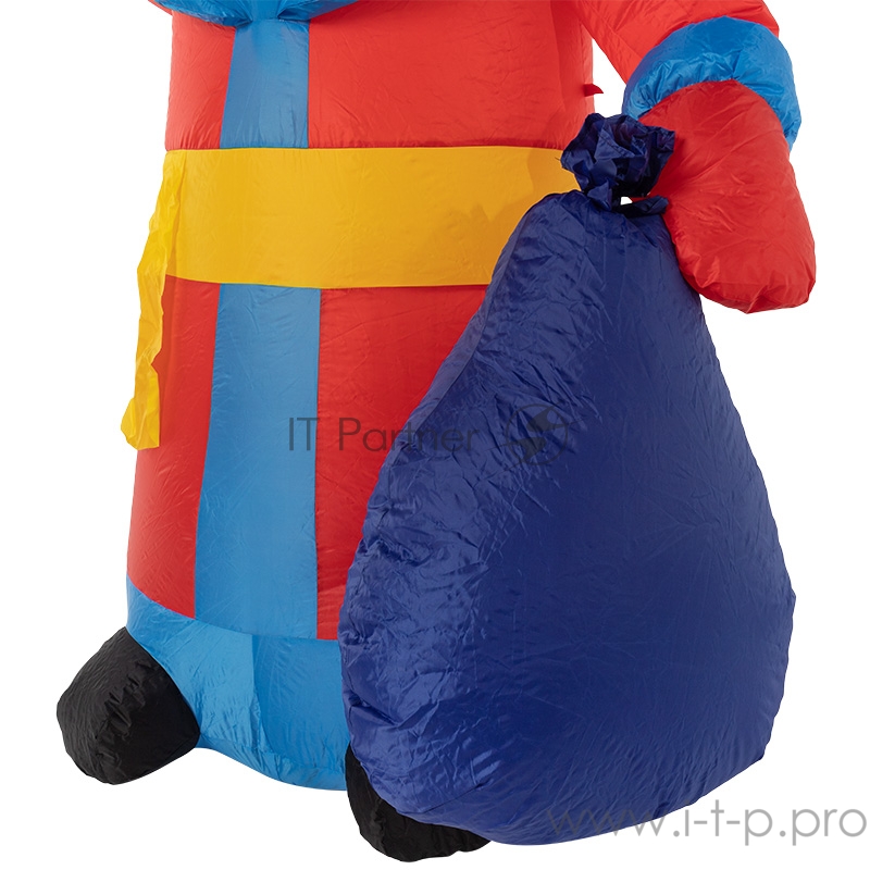 3D фигура надувная Дед мороз с подарком, размер 180 см, внутренняя подсветка 2 LED, компрессор с адаптером 12В, IP 65 NEON-NIGHT