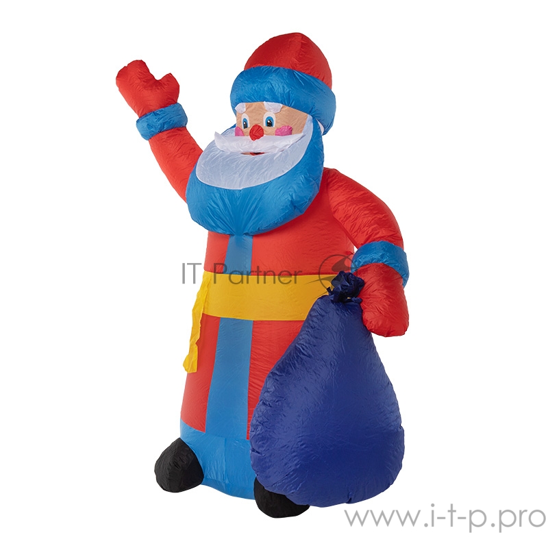 3D фигура надувная Дед мороз с подарком, размер 180 см, внутренняя подсветка 2 LED, компрессор с адаптером 12В, IP 65 NEON-NIGHT