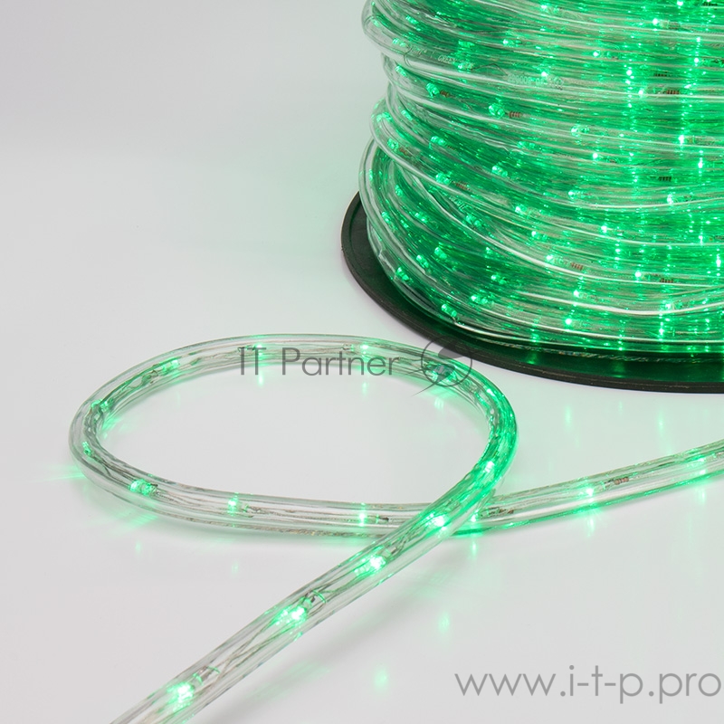 Дюралайт LED, свечение с динамикой (3W) - зеленый, 24 LED/м, бухта 100м