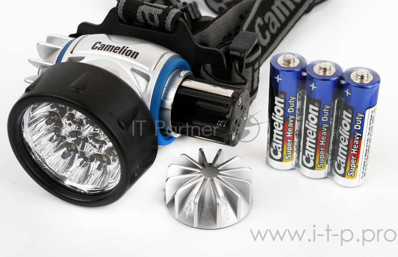 Camelion Фонари Camelion LED5323-19Mx (фонарь налобн, металлик,19 ультра ярк LED, 4 реж, 3XR03 в компл, пласт, блис)