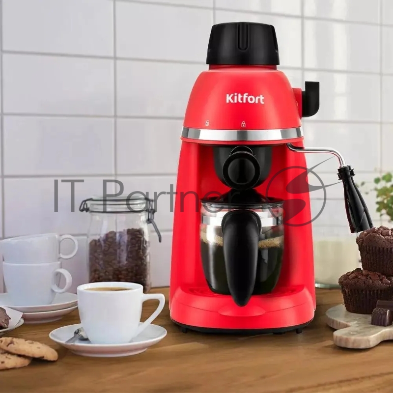 Кофеварка капельная Kitfort КТ-760-1 800Вт красный/черный