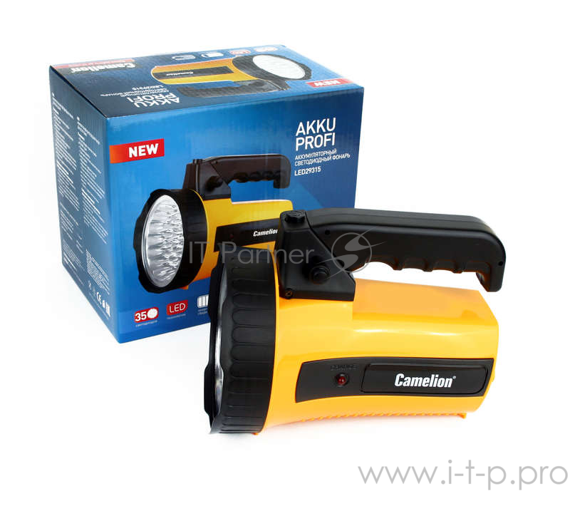 Camelion Фонари Camelion LED29315 (фонарь аккум. 220В, желтый, 35 LED, 6В 4А-ч, пластик, коробка)