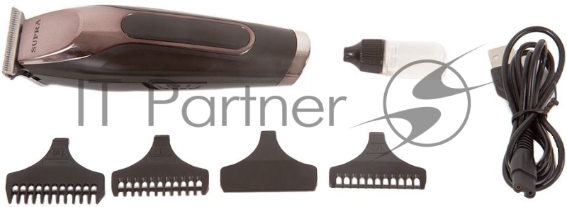 Машинка для стрижки Supra HCS-214 черный 3Вт (насадок в компл:3шт)