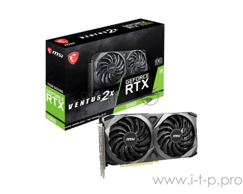 Видеокарта PCIE16 RTX3060 12GB GDDR6 RTX 3060 VENTUS 2X OC RU MSI